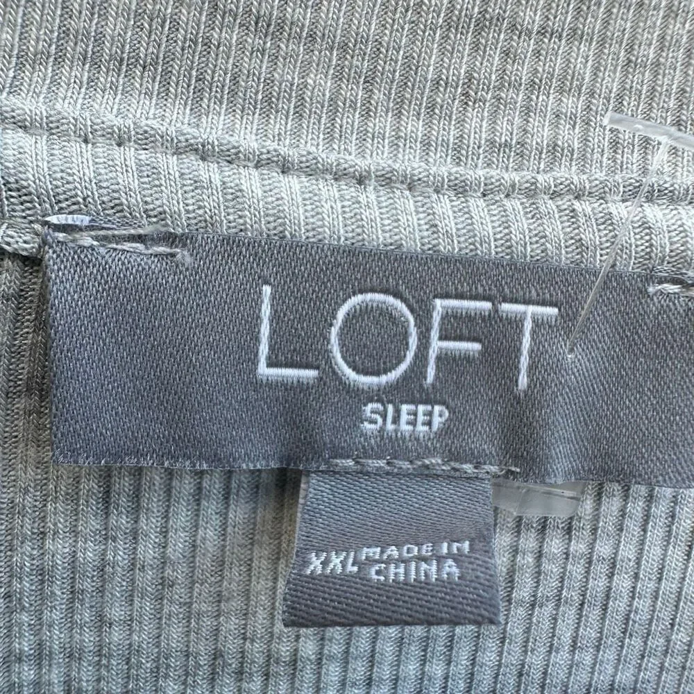 LOFT Sleep Gray Oversized Crewneck Lounge Top XXL Soft Stretch NEW
